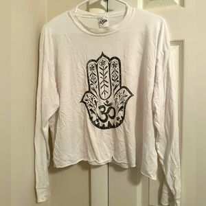 Anthropologie Long Sleeve Tee Shirt Top Let Luv XS